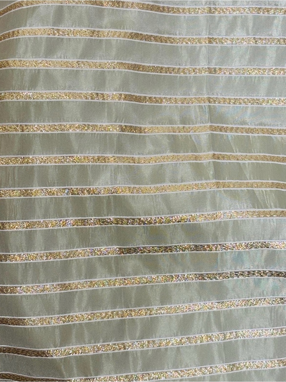Vintage Gunne Sax - Striped Green & Gold Gown - Picture 9 of 10